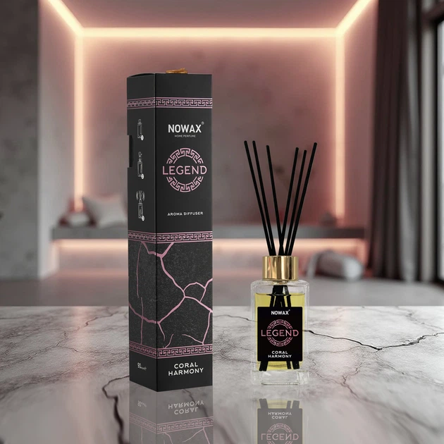 Аромадиффузор с палочками Nowax серия Legend Coral Harmony 90 мл