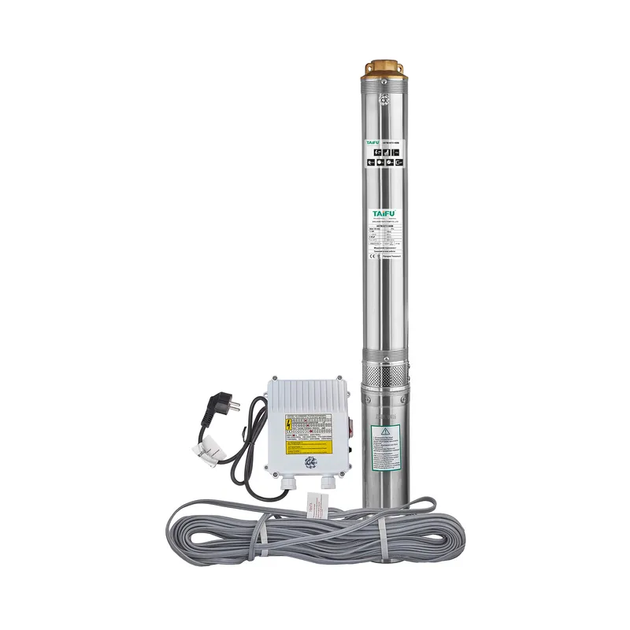 Насос свердловинний відцентровий Taifu 4STM 6/11+40M +пульт Н=77м, Q = 8,4 м3, P = 1100 Вт, каб.40 м, 1,25" (TF3395) - Фото 1 Насос свердловинний відцентровий Taifu 4STM 6/11+40M +пульт Н=77м, Q = 8,4 м3, P = 1100 Вт, каб.40 м, 1,25" (TF3395) - зображення 1