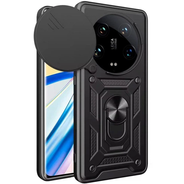 Противоударный чехол Ummi Camshield Serge Ring для Xiaomi 14 Ultra Черный / Black - Фото 3 Противоударный чехол Ummi Camshield Serge Ring для Xiaomi 14 Ultra Черный / Black - изображение 3