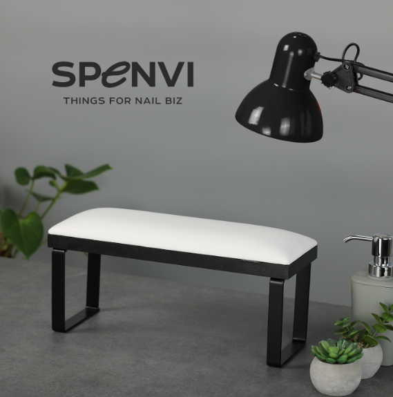 Подставка для маникюра на съемных черных металлических ножках Spenvi Loft White на черной основе - Фото 3 Подставка для маникюра на съемных черных металлических ножках Spenvi Loft White на черной основе - изображение 3