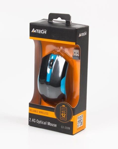 Mysz A4 Tech G3-200N Bezprzewodowa Czarno-Niebieska (A4TMYS46037) - Zdjęcie 4 Mysz A4 Tech G3-200N Bezprzewodowa Czarno-Niebieska (A4TMYS46037) - obraz 4