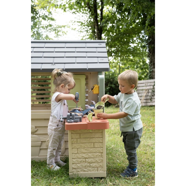 Ігровий будиночок Smoby Life "Садова майстерня" зі верстатом, інструментами та аксесуарами 145х110х127 см, 2+ (7600810742) - зображення 9