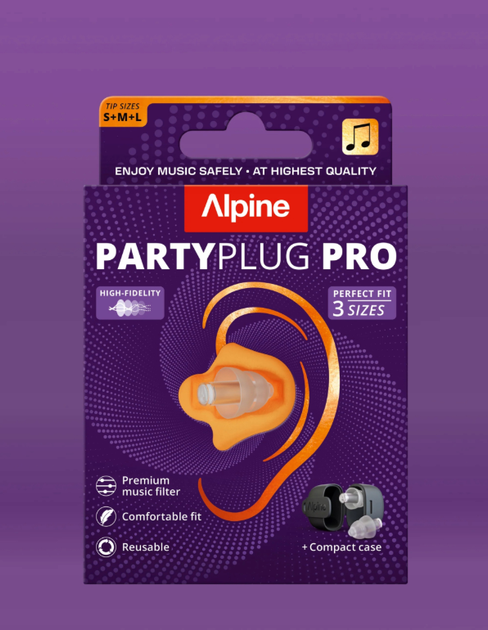 Беруши для концертов Alpine PartyPlug Pro 21 дБ Transparent Multisize (S/M/L) - музыкальные беруши High Fidelity, многоразовые - Фото 3 Беруши для концертов Alpine PartyPlug Pro 21 дБ Transparent Multisize (S/M/L) - музыкальные беруши High Fidelity, многоразовые - изображение 3