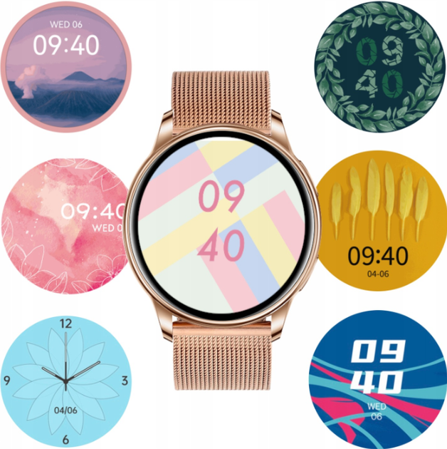 Смарт часы женские Uwatch Smart G35 с черным ремешком для спорта и фитнеса - Фото 11 Смарт часы женские Uwatch Smart G35 с черным ремешком для спорта и фитнеса - изображение 11