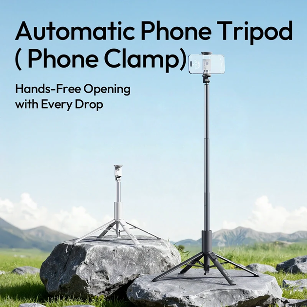 Селфі-монопод Ulanzi Ulanzi MT86 Automatic Phone Tripod(Phone Clamp,Black) (S023) - зображення 5
