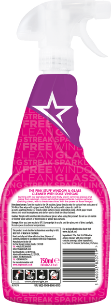 Засіб для миття вікон та скла The Pink Stuff Rose Vinegar 750 мл (5060033820759) - зображення 2