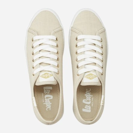 Trampki damskie materiałowe do kostki Lee Cooper LCW-26-31-4349 37 Beżowe (5901479624719) - obraz 4