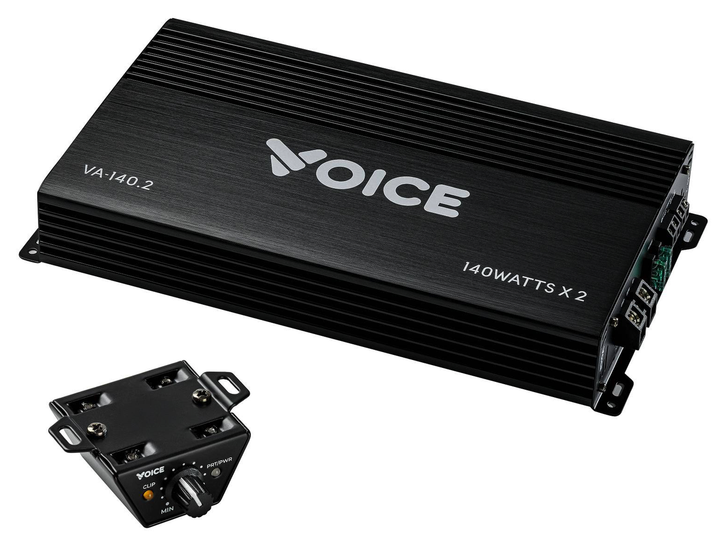 Автомобильный 2-канальный усилитель Voice VA-140.2, 2×140 Вт RMS, класс AB, мист 430 Вт - Фото 2 Автомобильный 2-канальный усилитель Voice VA-140.2, 2×140 Вт RMS, класс AB, мист 430 Вт - изображение 2