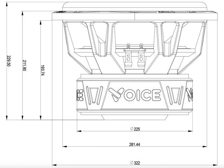Сабвуферный Динамик 2000-4000ВТ на 2 катушки 1 или 4 Ом Voice DBX-320 - изображение 8