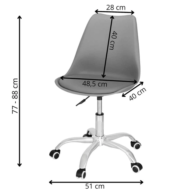 Fotel biurowy Springos Obrotowy z regulacją wysokości Szary HF0022 (5907719475578) - obraz 9