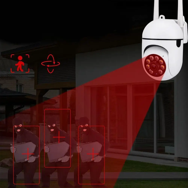 IP камера видеонаблюдения RIAS NJ PRO (iCam 365) Wi-Fi 2MP поворотная уличная White (3_08034) - изображение 5