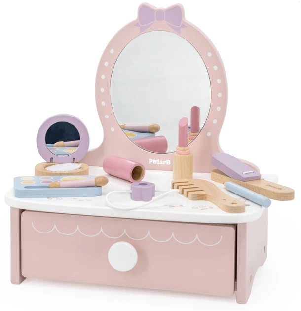 Дерев'яний туалетний столик Viga PolarB з іграшковими аксесуарами (6971608442711) - зображення 3