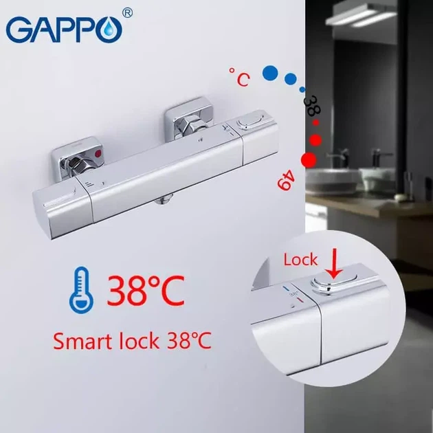 Смеситель для душа Gappo G2091 термостатический, хром - изображение 4