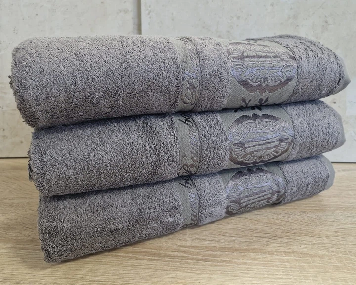 Набір турецьких бамбукових махрових рушників Zeron 3 штуки 70х140 Bamboo Grey - Фото 2 Набір турецьких бамбукових махрових рушників Zeron 3 штуки 70х140 Bamboo Grey - зображення 2