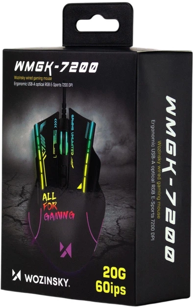 Mysz Wozinsky WMGK-7200 USB Black (5907769384158) - obraz 5