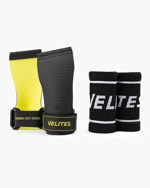 Гимнастические безмагнезионные накладки Velites Quad Ultra, размер L, чёрный цвет - изображение 2