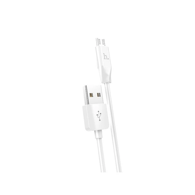 Кабель HOCO X1 USB to Micro 2.4A, 1m, PVC, PVC connectors, білий - Фото 1 Кабель HOCO X1 USB to Micro 2.4A, 1m, PVC, PVC connectors, білий - зображення 1