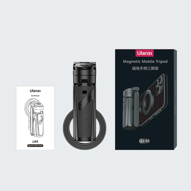 Селфі-монопод Ulanzi JJ03 3-in-1 Magnetic Phone Tripod with Remote Control Black - зображення 2