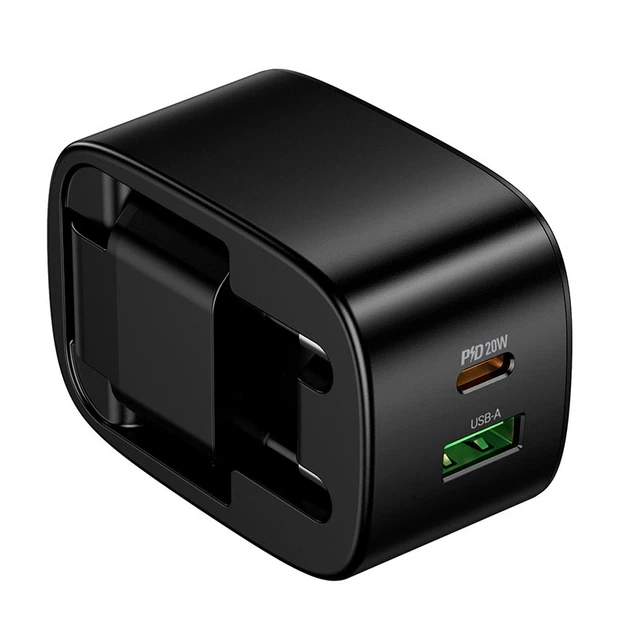 Адаптер сетевой HOCO folding charger CS101A |1USB/1Type-C, 20W/3A, PD/QC| - изображение 5