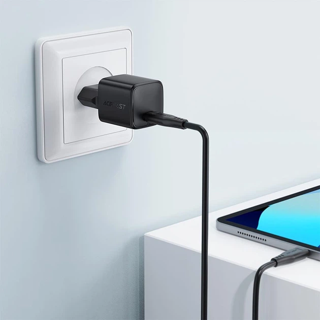 Адаптер мережний ACEFAST PD mini GaN USB-C fast charger A118 |1USB-C, 30W/3A| Black - зображення 9