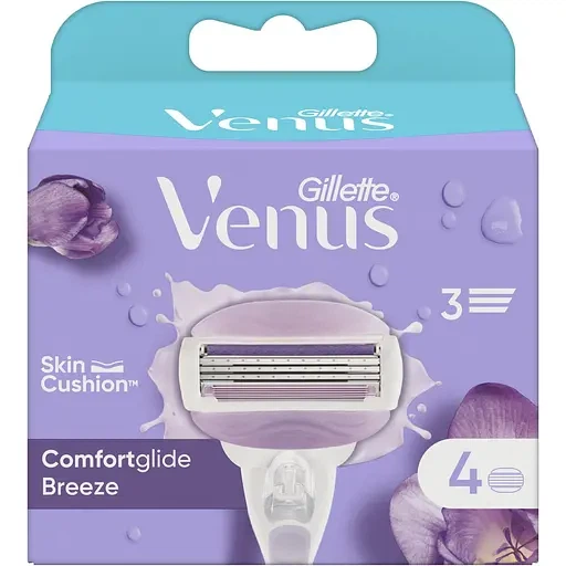 Змінні картриджі для гоління Gillette Venus ComfortGlide Breeze 4 шт - Фото 2 Змінні картриджі для гоління Gillette Venus ComfortGlide Breeze 4 шт - зображення 2