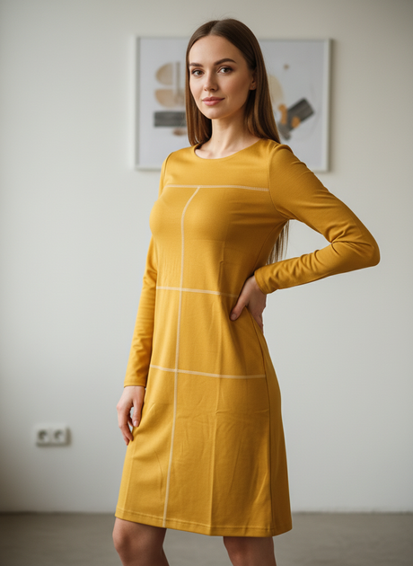 Сукня Meggi 42 Гірчичний (NLS-30001-6-Mustard) - Фото 3 Сукня Meggi 42 Гірчичний (NLS-30001-6-Mustard) - зображення 3