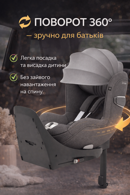 Автокресло детское автолюльки для новорожденных Cybex Platinum Sirona Ti с базой ISOFIX в машину для младенцев от 0 до 4-х лет Mirage Grey - изображение 2