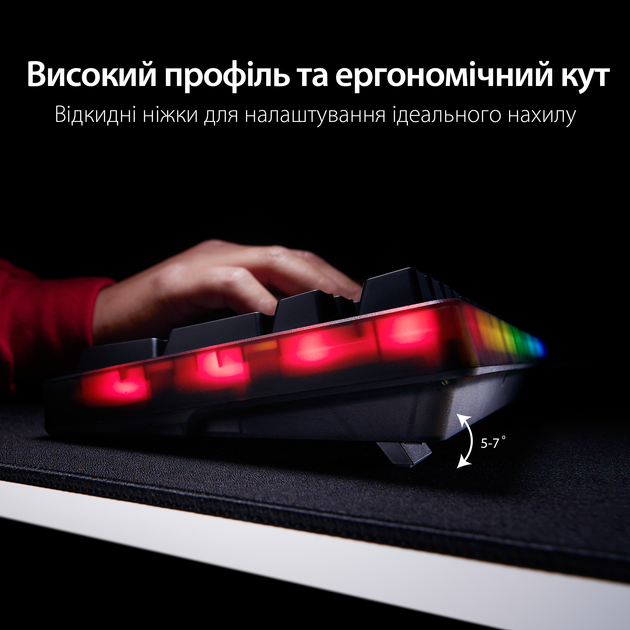 Клавиатура проводная HyperX Origins 2 65 Linear Red RGB USB Black (B4QS3AA) - изображение 9