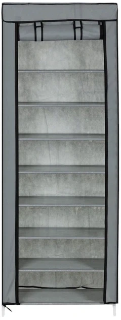 Шкаф тканевый с полками для одежды и обуви (58x30x158 см) Серый - изображение 2