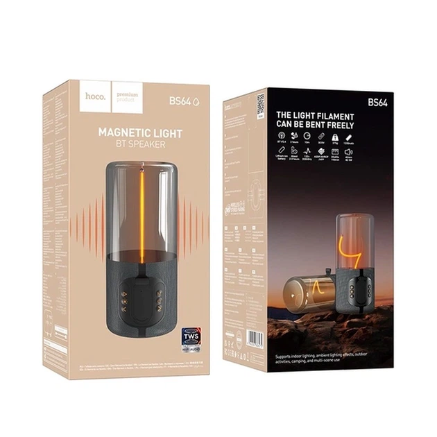 Колонка портативна зі світильником HOCO BS64 Rocker Bluetooth LED сірий - изображение 3