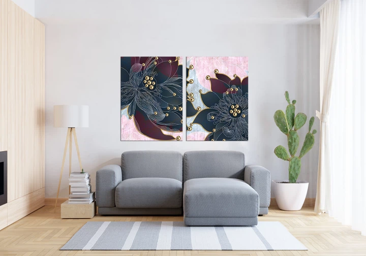 Картина модульна Art Dekors Квітка 70х102 см TLV-2 070 - Фото 3 Картина модульна Art Dekors Квітка 70х102 см TLV-2 070 - зображення 3