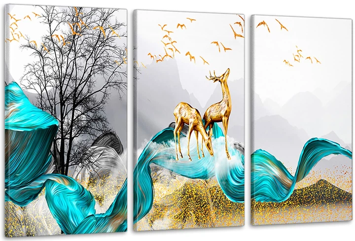 Картина модульна Art Dekors Олені 100х150 см ART-201 3A - Фото 1 Картина модульна Art Dekors Олені 100х150 см ART-201 3A - зображення 1