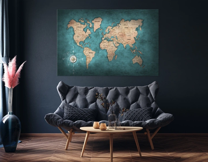 Картина на полотні Art Dekors Карта світу 60x100 см MLP 13 - изображение 2