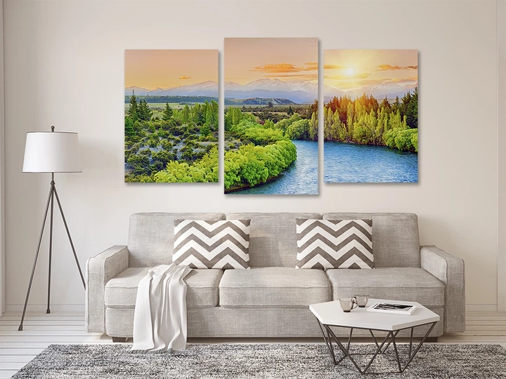 Картина модульна Art Dekors Пейзаж річка 70x130 см Art-535 3 - изображение 2