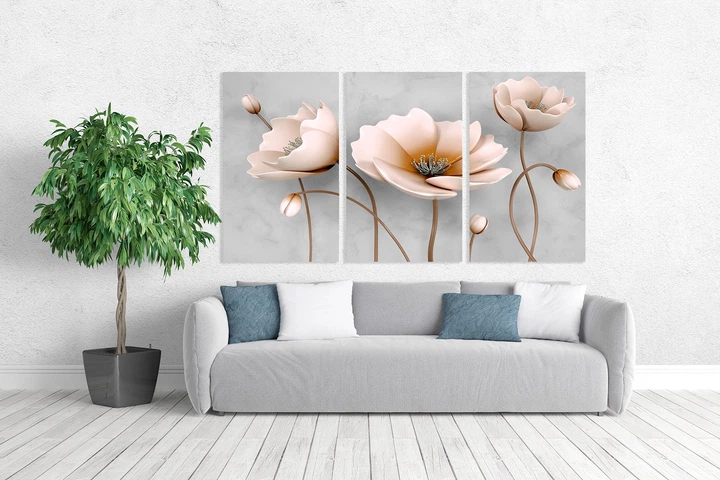 Картина модульна Art Dekors Маки 53х100 см ART-092 3A - Фото 2 Картина модульна Art Dekors Маки 53х100 см ART-092 3A - изображение 2