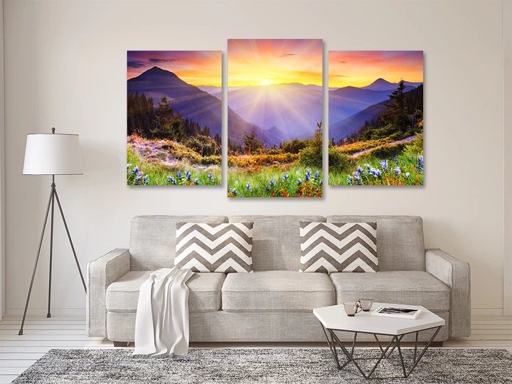 Картина модульна Art Dekors Захід сонця 53х100 см Art-663 3 - Фото 2 Картина модульна Art Dekors Захід сонця 53х100 см Art-663 3 - зображення 2