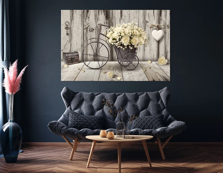 Картина на полотні Art Dekors Велосипед квіти 30x60 см MLP 36 - зображення 2