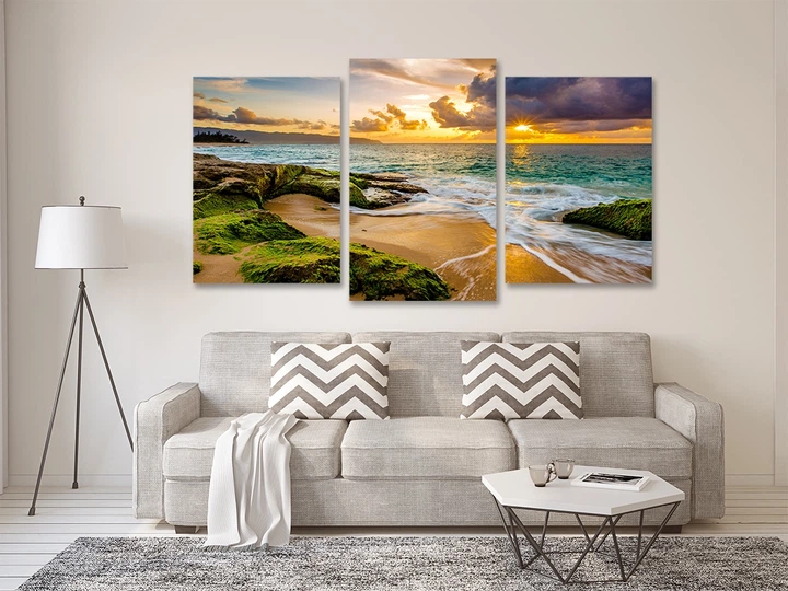 Картина модульна Art Dekors Захід Сонця 53x100 см Art-527 3 - Фото 2 Картина модульна Art Dekors Захід Сонця 53x100 см Art-527 3 - изображение 2