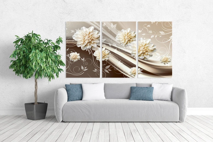 Картина модульна Art Dekors Квіти 53х100 см ART-220 3A - изображение 2
