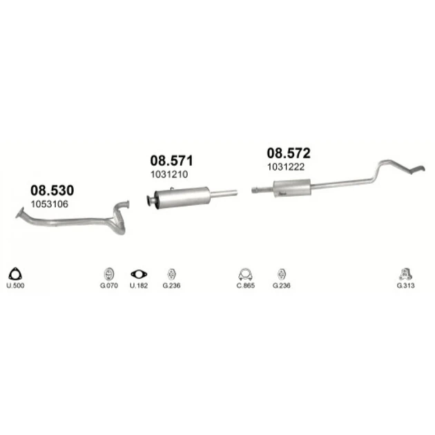 Глушитель Ford Transit 2.5TD 96-00 Polmostrow (08.572) (850257) - изображение 2