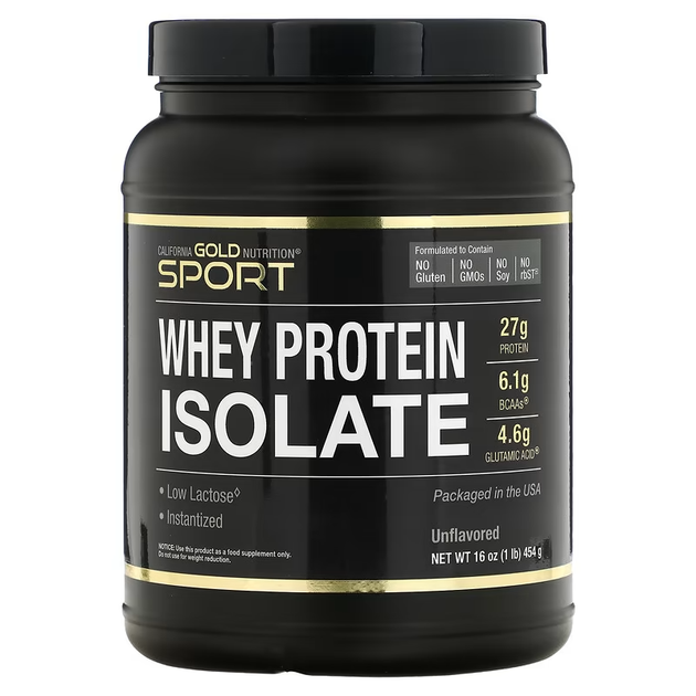 Ізолят сироваткового протеїну California Gold Nutrition (Whey protein isolate) 454 г CGN01064 - Фото 1 Ізолят сироваткового протеїну California Gold Nutrition (Whey protein isolate) 454 г CGN01064 - зображення 1