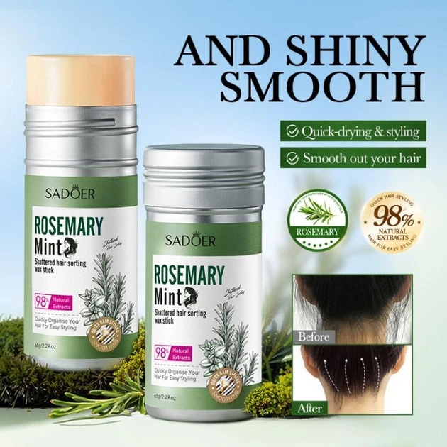 Віск для укладання волосся з розмарином та м'ятою SADOER Rosemary Mint WAX STICK, восковий стік для волосся, 65 г - изображение 2