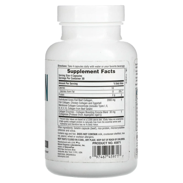 Пептиди колагену Natures Plus (Collagen Peptides) 120 капсул NAP45971 - зображення 2