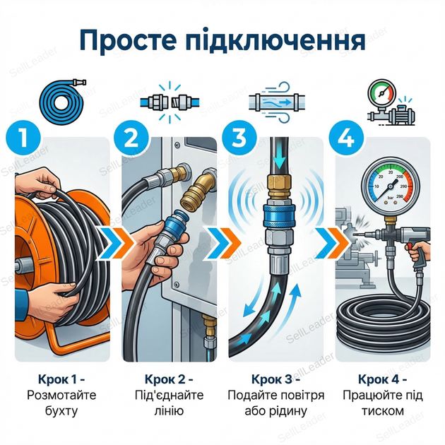 Шланг высокого давления 13×19 мм 20 bar для воды компрессора моййки пневмошланг армированный рукав ПВХ - Фото 8 Шланг высокого давления 13×19 мм 20 bar для воды компрессора моййки пневмошланг армированный рукав ПВХ - изображение 8