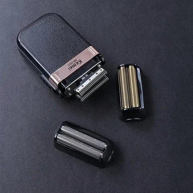 Kemei KM-2024 шейвер для мужчин (серый, USB, двойная головка) - изображение 8