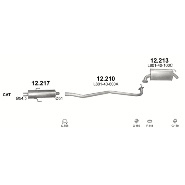 Глушник Mazda 6 1.8/2.0/2.3 16V; 2.0 CiTD 02/02-09/07 Polmostrow (12.213) (852213) - зображення 2
