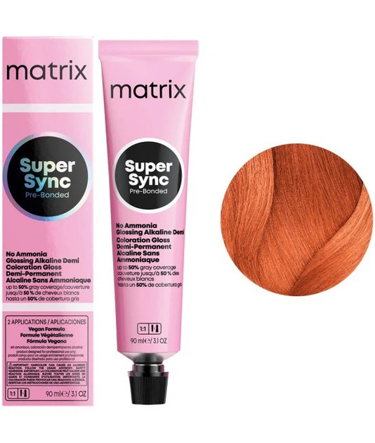 Фарба для волосся Matrix Super Sync Pre-Bonded 90 мл 7CC+ Блондин медный интенсивный - Фото 1 Фарба для волосся Matrix Super Sync Pre-Bonded 90 мл 7CC+ Блондин медный интенсивный - изображение 1