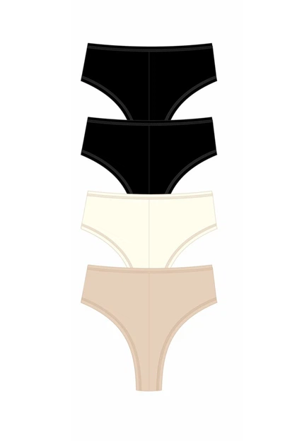 Трусики бразилиана, 4 штуки Anabel Arto 5(XL) Черный, черный, шампань, бежевый - 01/01/03/04 (139511) - Фото 2 Трусики бразилиана, 4 штуки Anabel Arto 5(XL) Черный, черный, шампань, бежевый - 01/01/03/04 (139511) - изображение 2