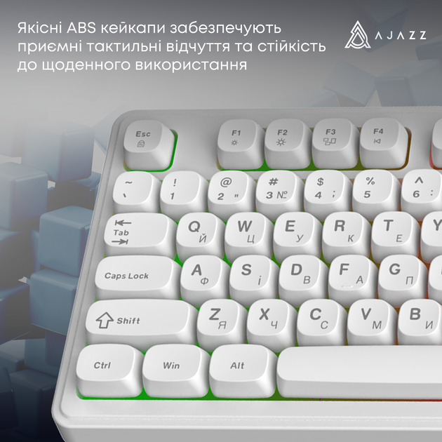 Клавиатура Ajazz AF98 Black USB-C White (AF98-W) 327547 - изображение 6