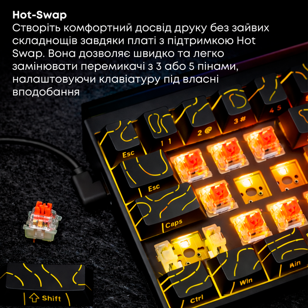 Клавиатура Ajazz NK68 Red switches Side Contour Black (NK68-R-S-B) 327448 - Фото 7 Клавиатура Ajazz NK68 Red switches Side Contour Black (NK68-R-S-B) 327448 - изображение 7